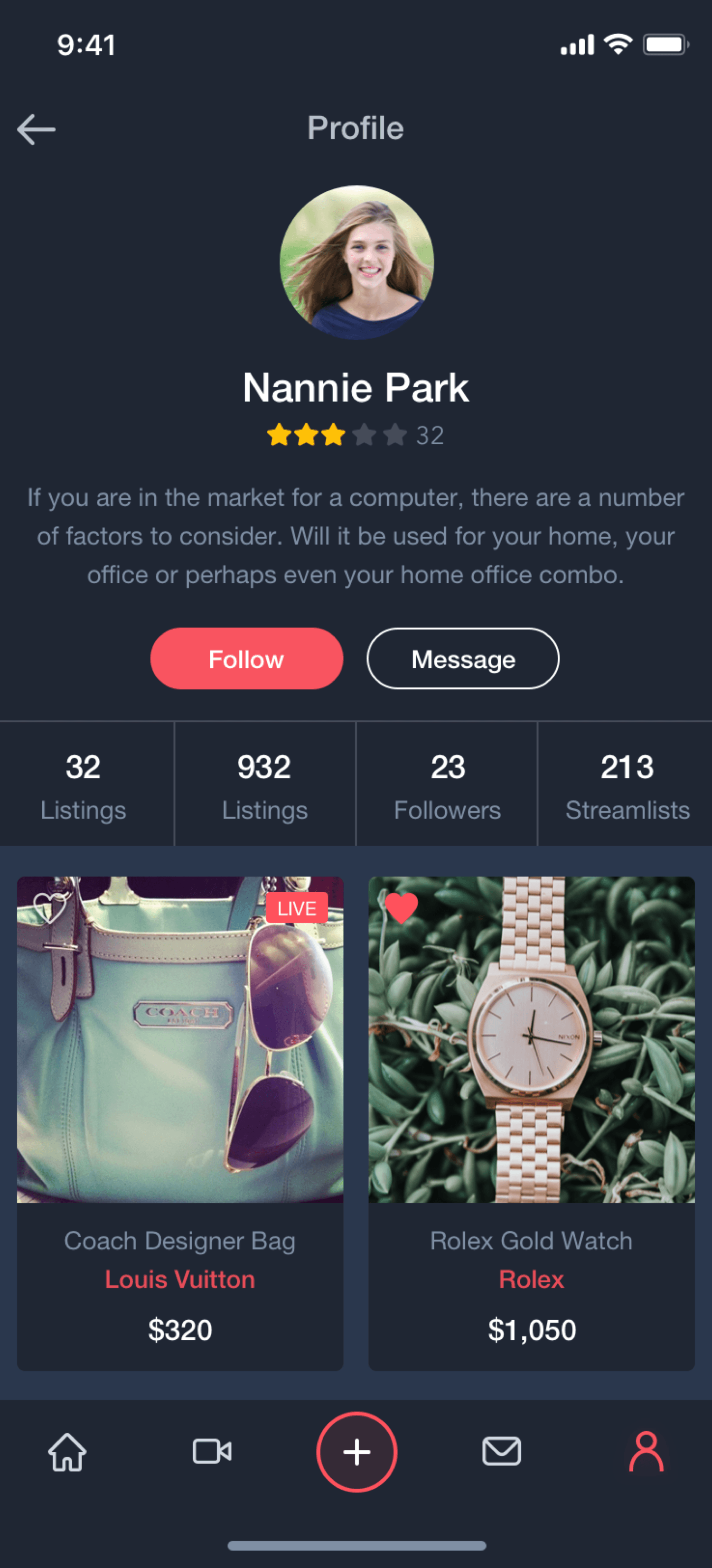 Seller profile