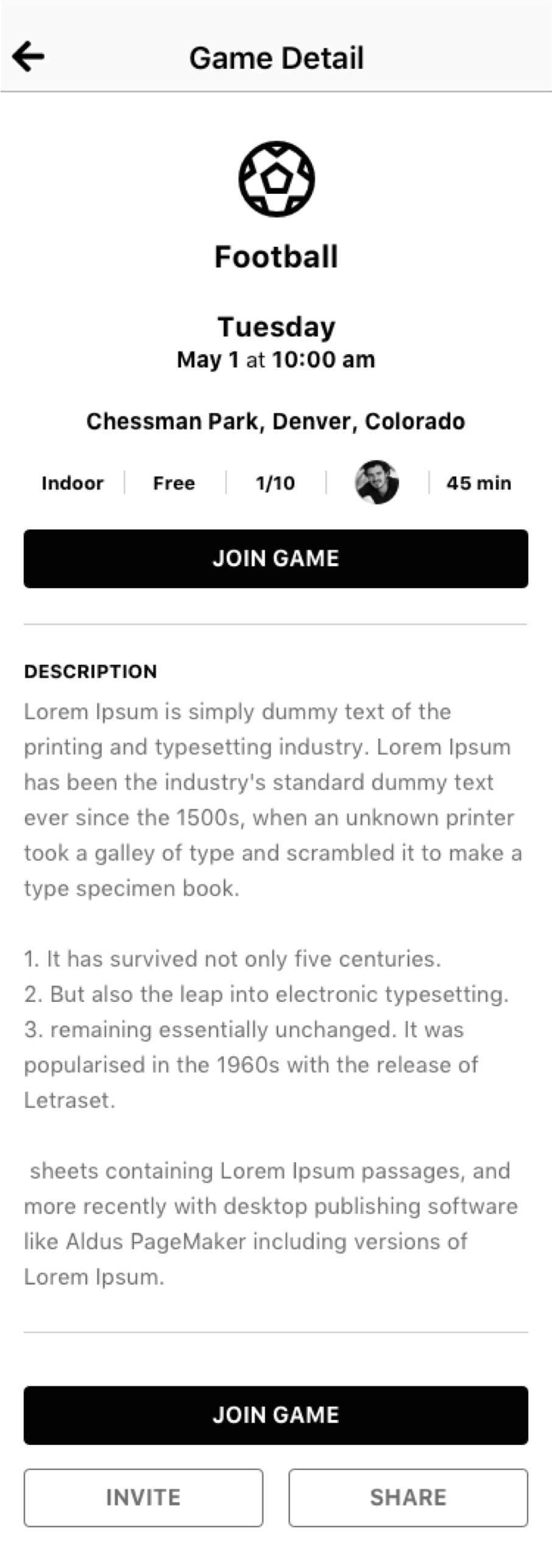 Game detail