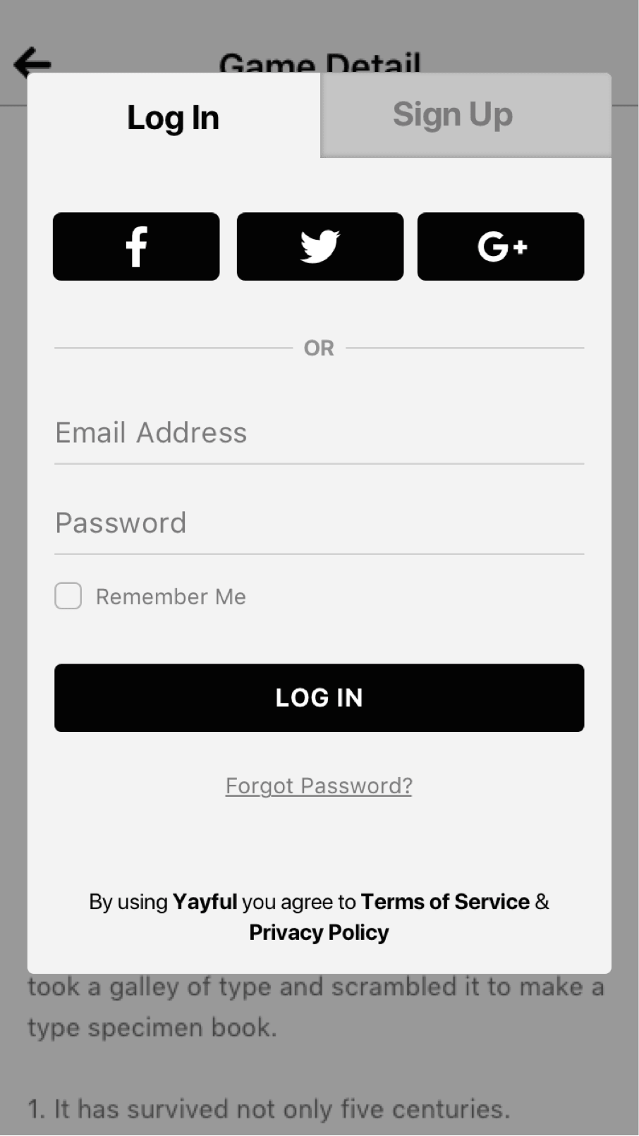 Log in