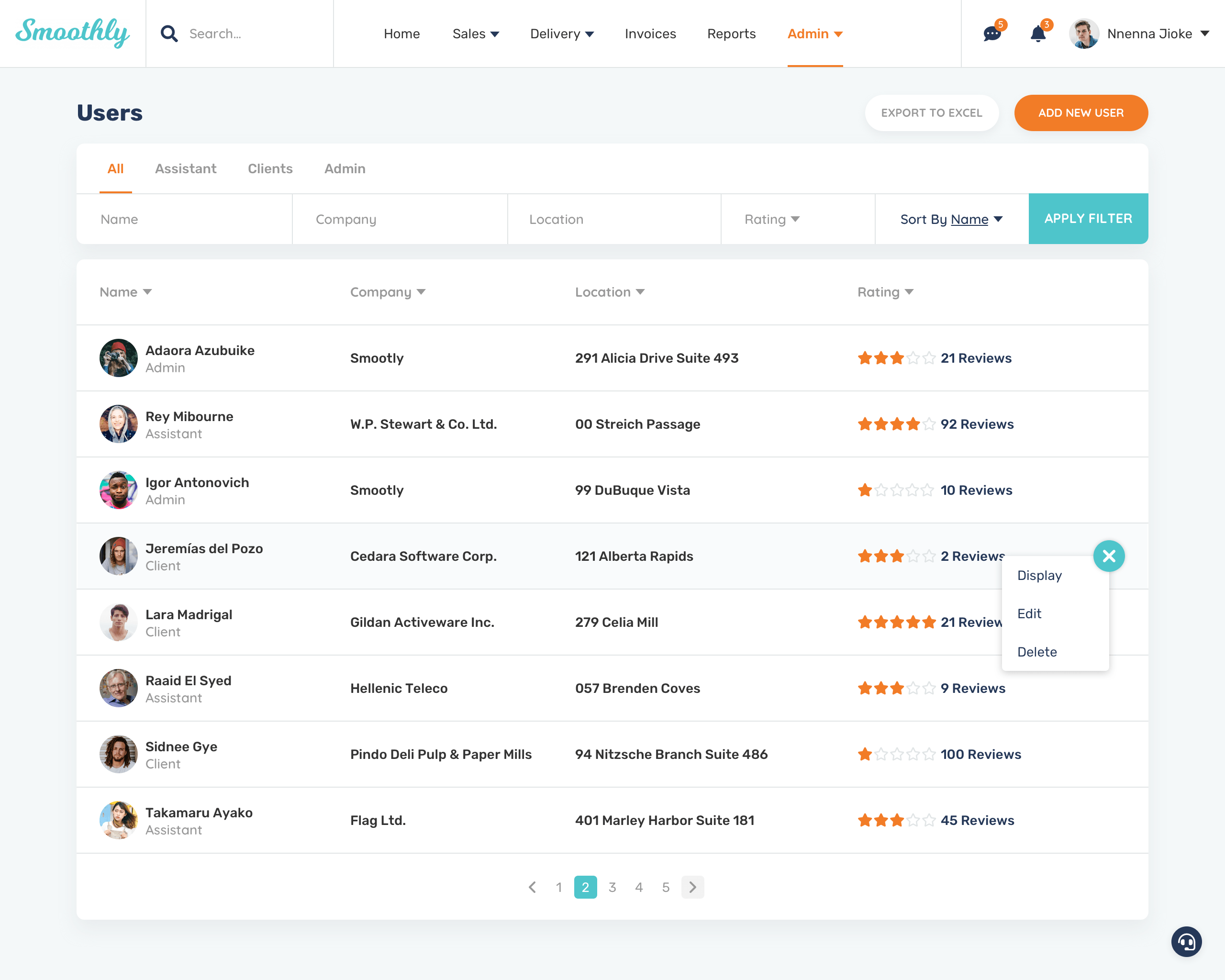 Admin user management