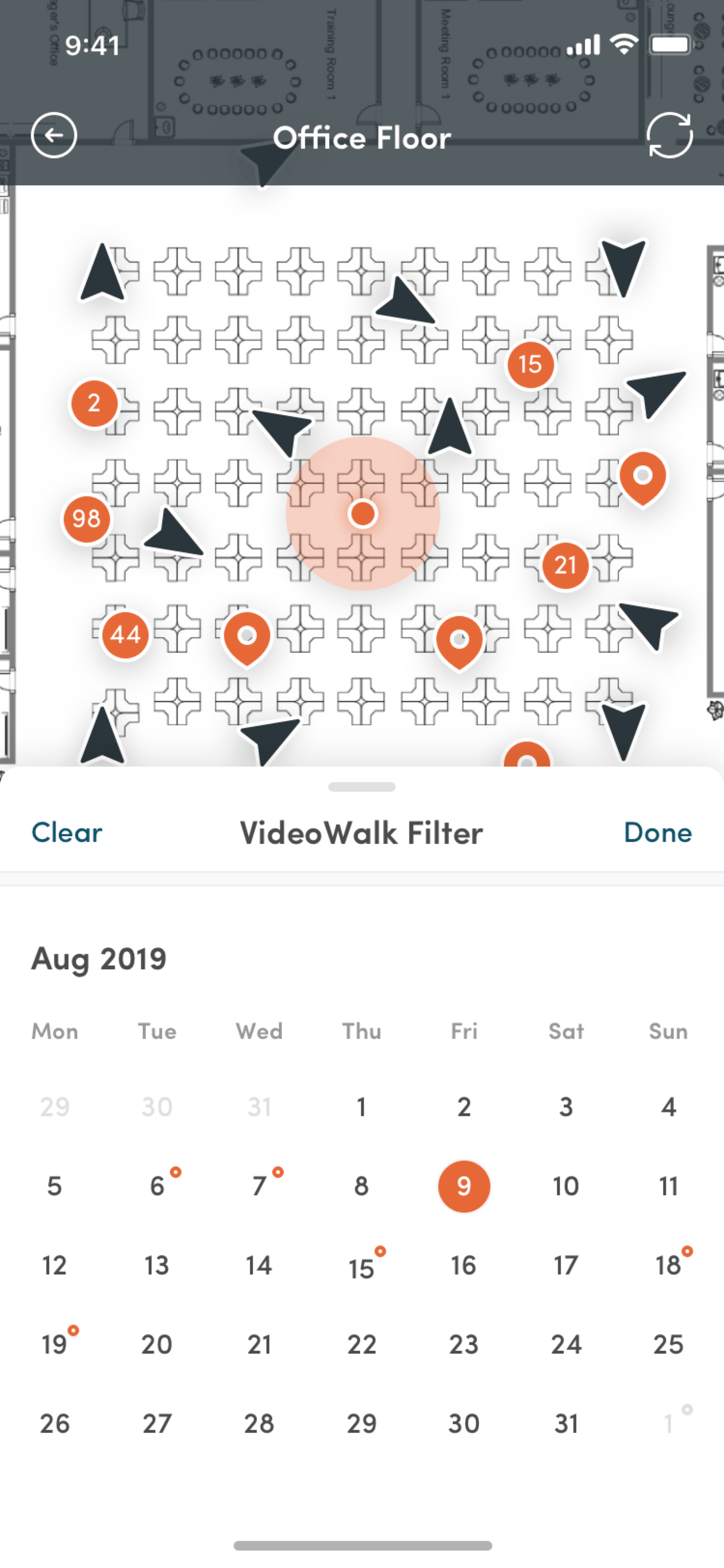 VideoWalk date filter